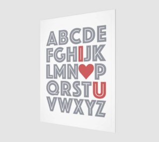 ABCs I Love You  Grey & Red Baby's Nursery Decor Gray preview