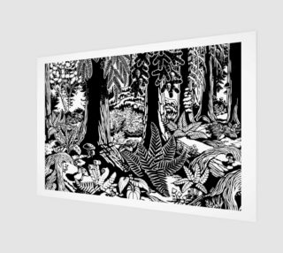 Aperçu de Landscape Art Print Black & White Forest Print on Wood