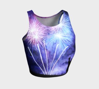 Blue and pink fireworks Athletic Crop Top preview