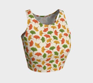 Fall ginkgo biloba leaves pattern Athletic Crop Top preview