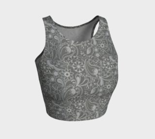 Paisley Floral Gray Pattern Athletic Crop Top preview
