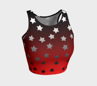 Red & Black Stars Ombre Crop Top preview