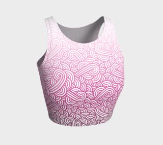 Gradient pink and white swirls doodles Athletic Crop Top preview