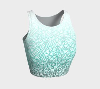 Gradient teal blue and white swirls doodles Athletic Crop Top preview