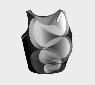 Geometrix - Black and White Ripple Athletic Crop Top preview