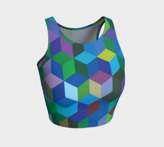 Geometrix - Cubit Blue Athletic Crop Top preview