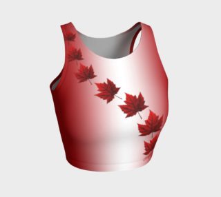 Canada Flag Sports Crop Tops Women's Souvenir Shirts preview