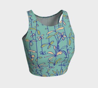 Aperçu de Peach Flower Teal Crop Top