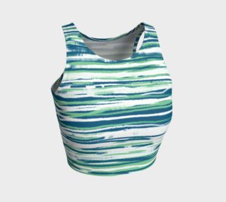 Aperçu de Blue and Green Stripes Crop Top