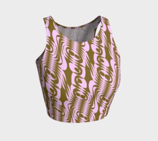 PInk Brown Swirly Circles Crop Top preview