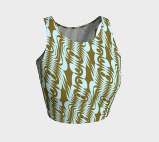 Teal Brown Swirly Circles Crop Top preview