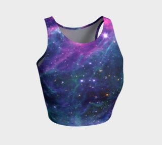 Stars in the Tarantula Nebula Enhanced Blue Athletic Crop Top preview