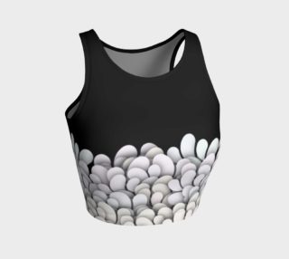 Black and White - Petals Athletic Crop Top preview