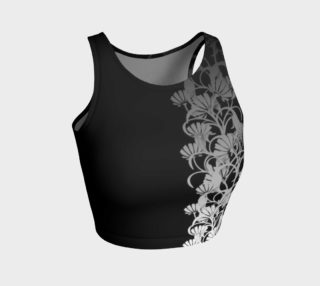 Black and White - Floral Vine Athletic Crop Top preview