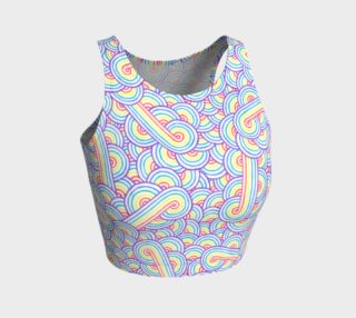 Rainbow and white swirls doodles Athletic Crop Top preview