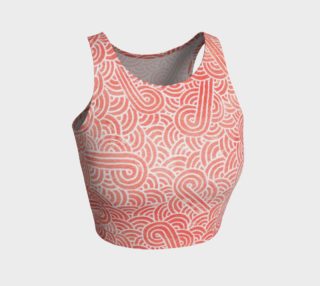 Peach echo and white swirls doodles Athletic Crop Top preview
