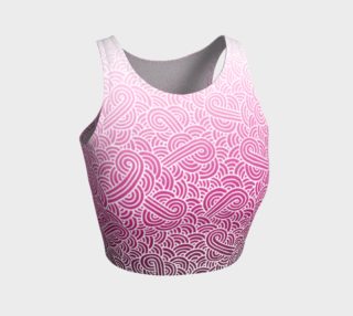 Ombre pink and white swirls doodles Athletic Crop Top preview