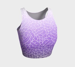 Ombre purple and white swirls doodles Athletic Crop Top preview