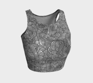 Grey and black swirls doodles Athletic Crop Top preview