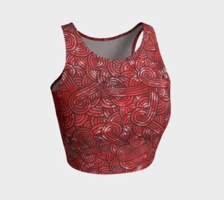 Red and black swirls doodles Athletic Crop Top preview