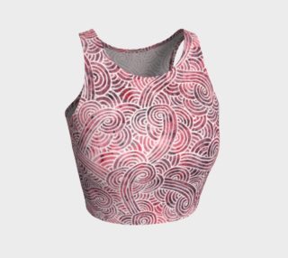 Red and white swirls doodles Athletic Crop Top preview