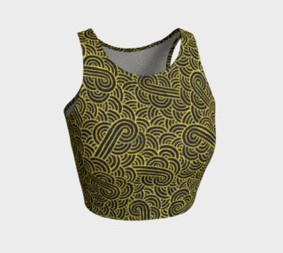 Faux gold and black swirls doodles Athletic Crop Top preview