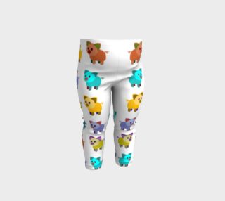 Multi-coloured piglets baby leggings white preview