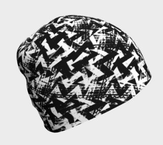 Aperçu de Black and White Abstract Grunge Pattern Beanie