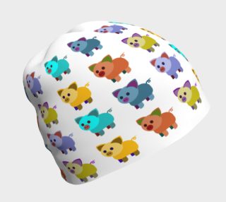  Multi-coloured piglets beanie white preview