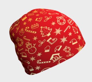 Christmas Gold Shapes Pattern - Beanie preview