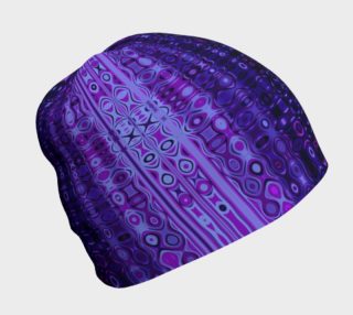 Blue and Purple Rainy Window At Night Abstract Beanie preview