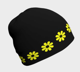 Black and Yellow Flowers Beanie preview