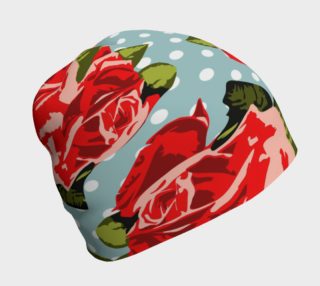 Red Roses On Polka Dots Beanie preview