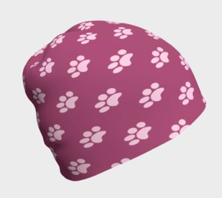 Puppy Paw Prints on Purple Beanie preview