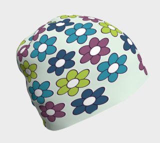 Cartoon Flowers on Mint Beanie preview