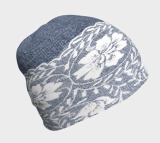 White Lace on Denim Beanie  preview