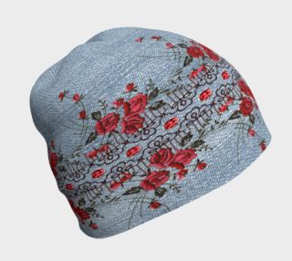 Denim With Embroidered Roses Beanie preview