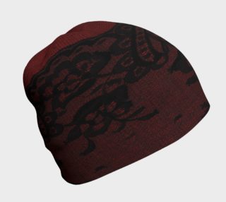 Black Lace Over Red Burlap Beanie preview