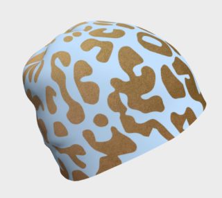 Blue and Dark Gold Leopard Print Beanie preview