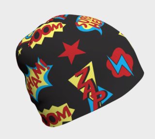 Comic Book Expressions on Black Beanie preview
