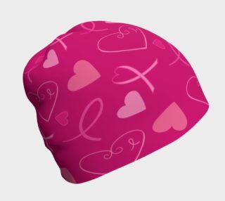 Hearts and Ribbons Breast Cancer Awareness Beanie preview