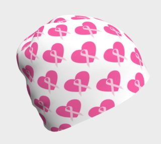Pink Hearts and Ribbons for Breast Cancer Beanie preview