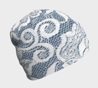 White Lace Over Denim Beanie preview