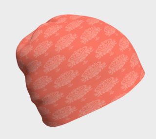 Coral Damask Beanie Hat preview