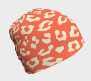 Orange Leopard Beanie Hat preview