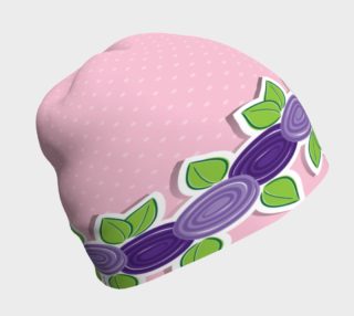 Purple Roses on Pink Polka Dots Beanie preview