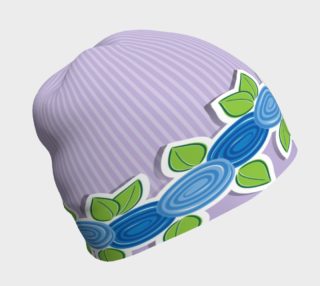 Blue Roses on Purple Stripes Beanie preview