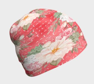 Flowers On Rose Red Beanie preview