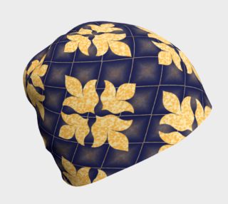 Gold And Navy Print Beanie preview