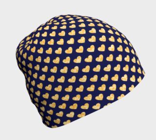 Gold Hearts On Navy Beanie preview